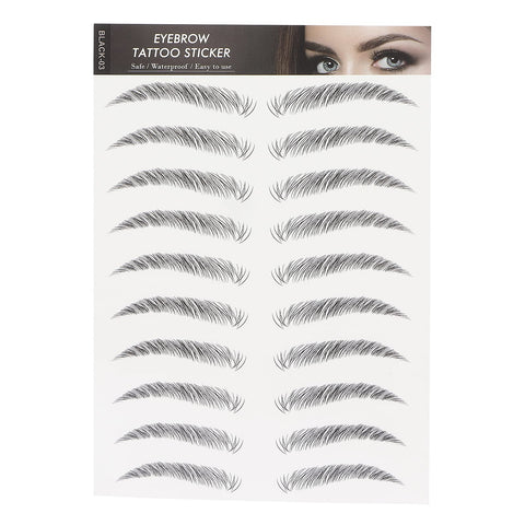 Eyebrow Sticker, Long Lasting Eyebrow Transfers Sticker Household Portable Women Eyebrow Tattoo Sticker Temporary Brow Tattoo Peel Off Grooming Shaping Eyebrow Sticker for Women and Girls(BLACK-03)