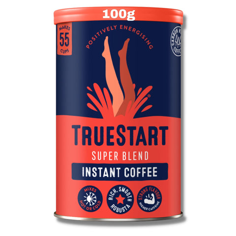 TrueStart Super Blend Instant Coffee - 100g (55 Cups), Premium Freeze Dried, Smooth Rich Roast, Strong Flavour, Higher Caffeine