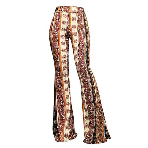Breadom Bootcut Yoga Pants for Women, Plus Size High Waist Boho Patterned Tummy Control Trousers High Elasticity Workout Gym Fitness Casual Work Pants