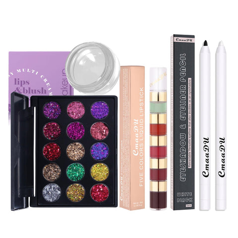FantasyDay Makeup Sets, Multifunction Makeup Palettes with Mirror, 90 Eyeshadows/Compact Powder/Sequins/Bronzing Powder/Highlighter/Lip Color, Makeup kit for women full kit - #B(Orange Blush)