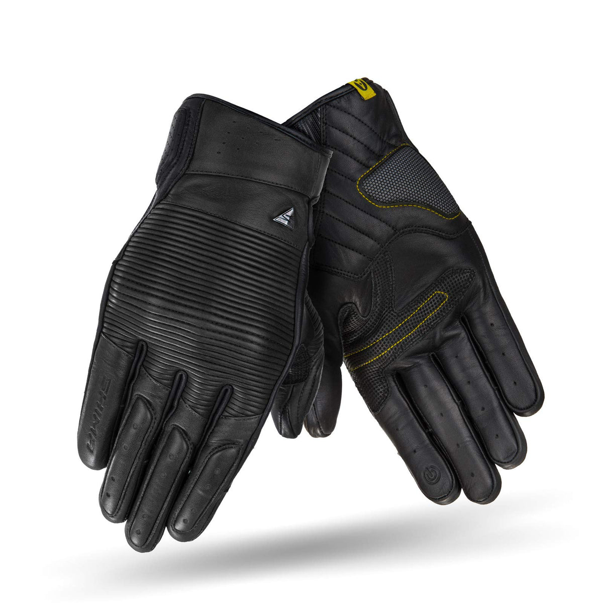 Shima BLAKE GLOVES Motorbike Gloves Men Leather Summer Biker Armoured Protectors Motorcycle Perforated Ventilated Reinforced Motorsport Glove Street Motorbikes (Mens, Black, M)