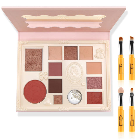 Boobeen 12 Colors Eyeshadow Palette - Matte & Shimmer Highly Pigmented Eye Shadow Powder Makeup, Ultra-blendable Long Lasting Neutral Eye Palette, Great for Travel