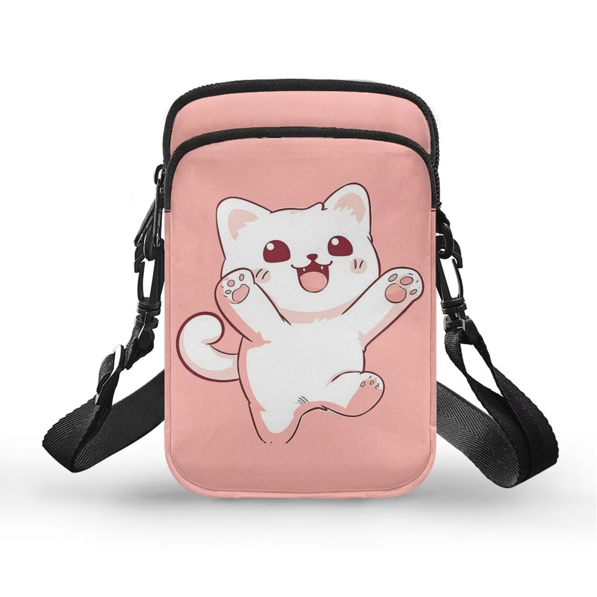 HELLHERO Small Crossbody Purse for Adults Kids Sling Flight Bag, Cute Cat, S