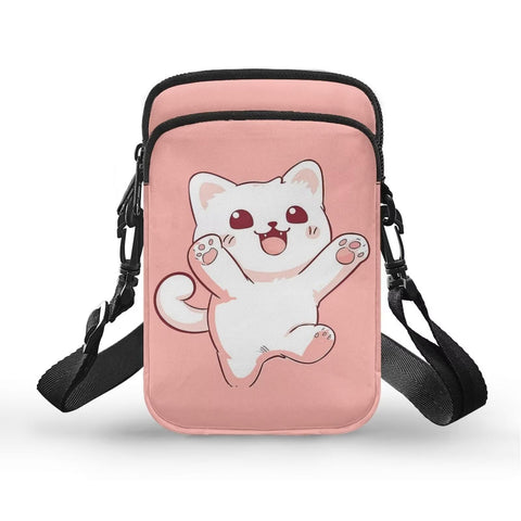 HELLHERO Small Crossbody Purse for Adults Kids Sling Flight Bag, Cute Cat, S