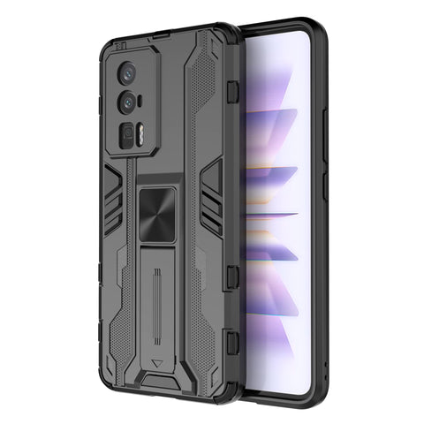 TINGYR Case for Xiaomi Poco F5 Pro, with Magnetic, Standing Function, TPU/PC Shockproof Phone Cover, Full Body Protection Cover, Phone Case for Xiaomi Poco F5 Pro.(Black)