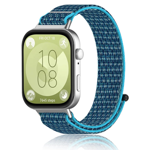 SeNool Strap Compatible with Huawei Watch Fit 3, [Loop Nylon Watch Band] [Soft, Breathable, Durable], Men and Women Replacement Bracelet for Huawei Watch Fit 3 - Light Blue