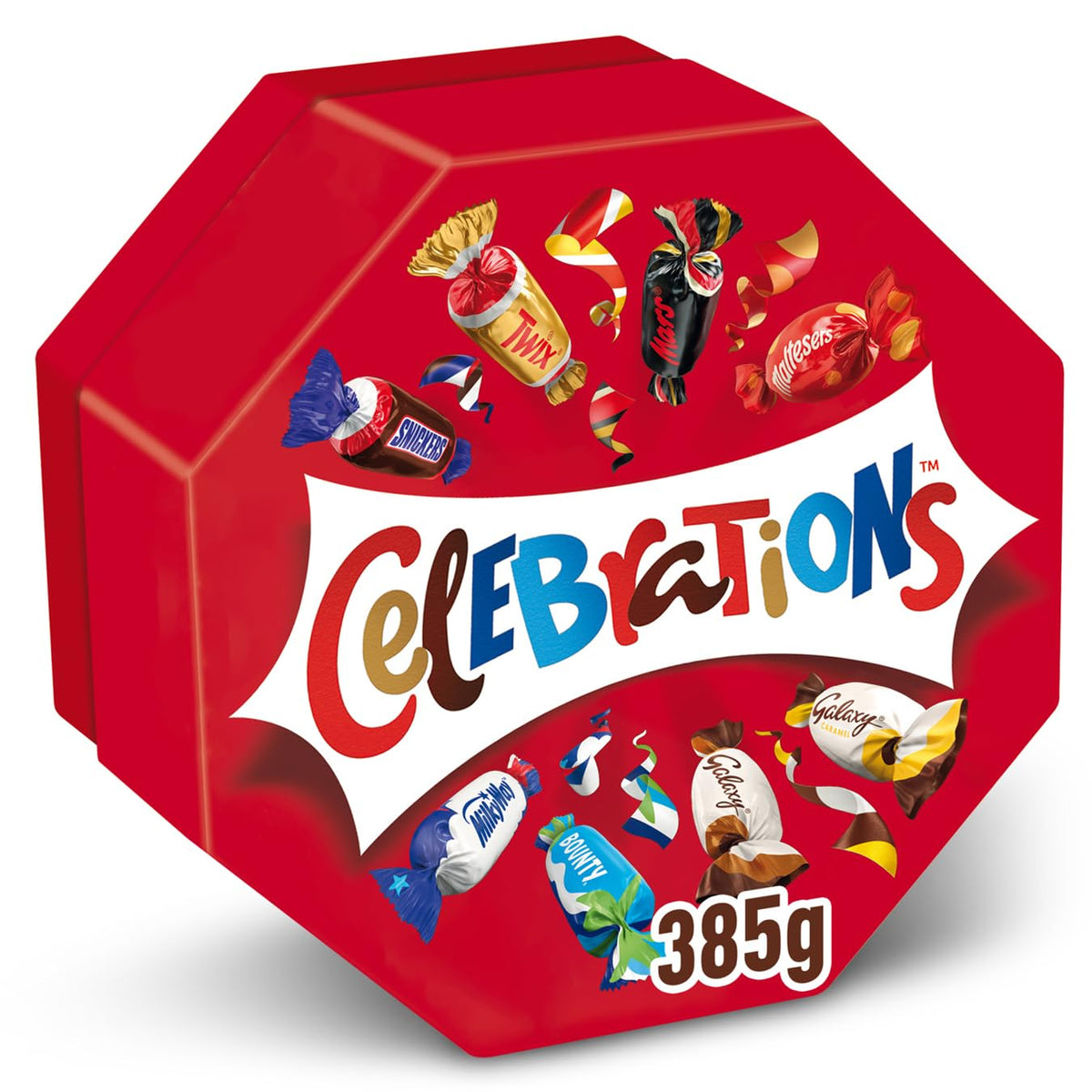 Celebrations Milk Chocolate Gift Box of Mini Chocolates & Biscuit Bars Centerpiece (Maltesers, Galaxy, Snickers & More), Mother's Day, 385g