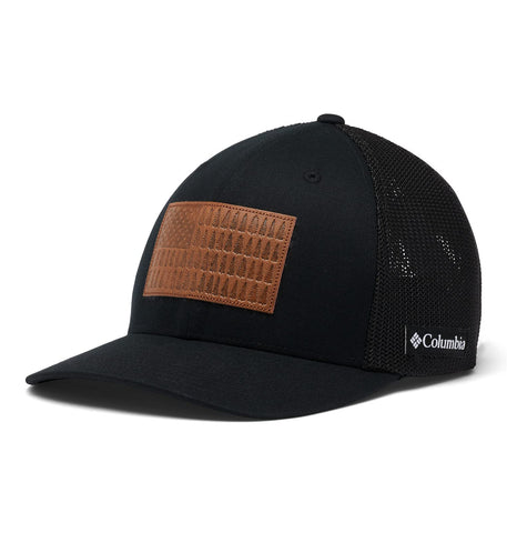 Columbia Men's Rugged Outdoor Mesh Hat, Black/Tree Flag Patch, L/XL