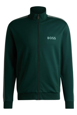 BOSS Mens Tracksuit Jacket Foil-logo jacket in a cotton blend