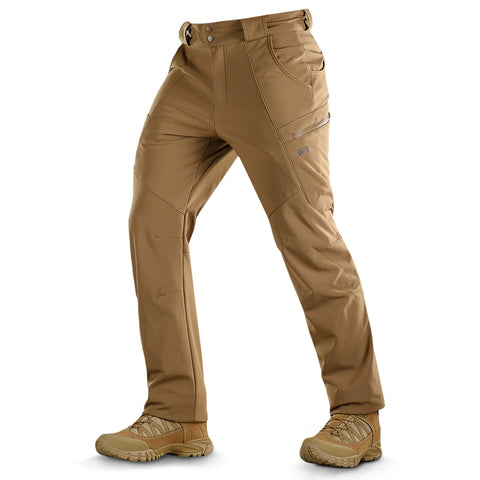 M-Tac Winter Tactical Pants for Men Softshell Insulated Fleece Lined Cargo Pants (Coyote, M)