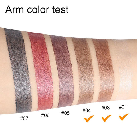 BINGBRUSH 3 Colors Cream Eyeshadow Stick,Shimmer Metallic Pearl White Coffee Glod Brown Eye Shadow Pencil,Eye Brightener Crayon for Different Eye Makeup Effect,Easy-To-Apply