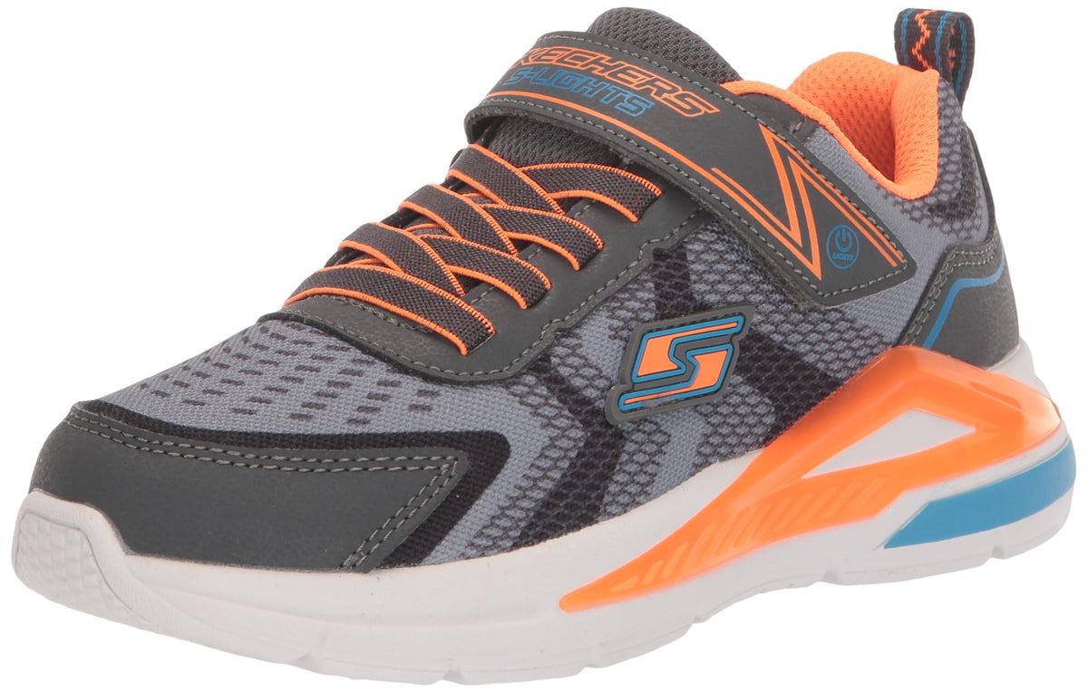 Skechers Kids Boy's Tri-Namics Sneaker, Charcoal/Orange, 11 Little Kid
