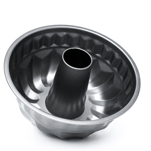 WINSOME Fluted Ring Cake Mould Non Stick Carbon Steel Round Cake Pan Tray for Baking Ring and Cakes - Ideal for Afternoon Tea, and Parties 22.5 CM