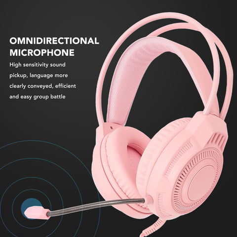 Dpofirs Computer Gaming Headset with Microphone, Stereo Over Ear PC Wired Headphones with Colorful Light Effects, Comfortable Handsfree Telephone Headset for Business Office