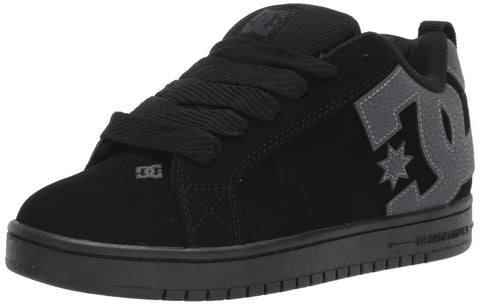 DC Men's Court Graffik Casual Low Top Skate Shoe Sneaker, Black/Grey/Black, 10.5