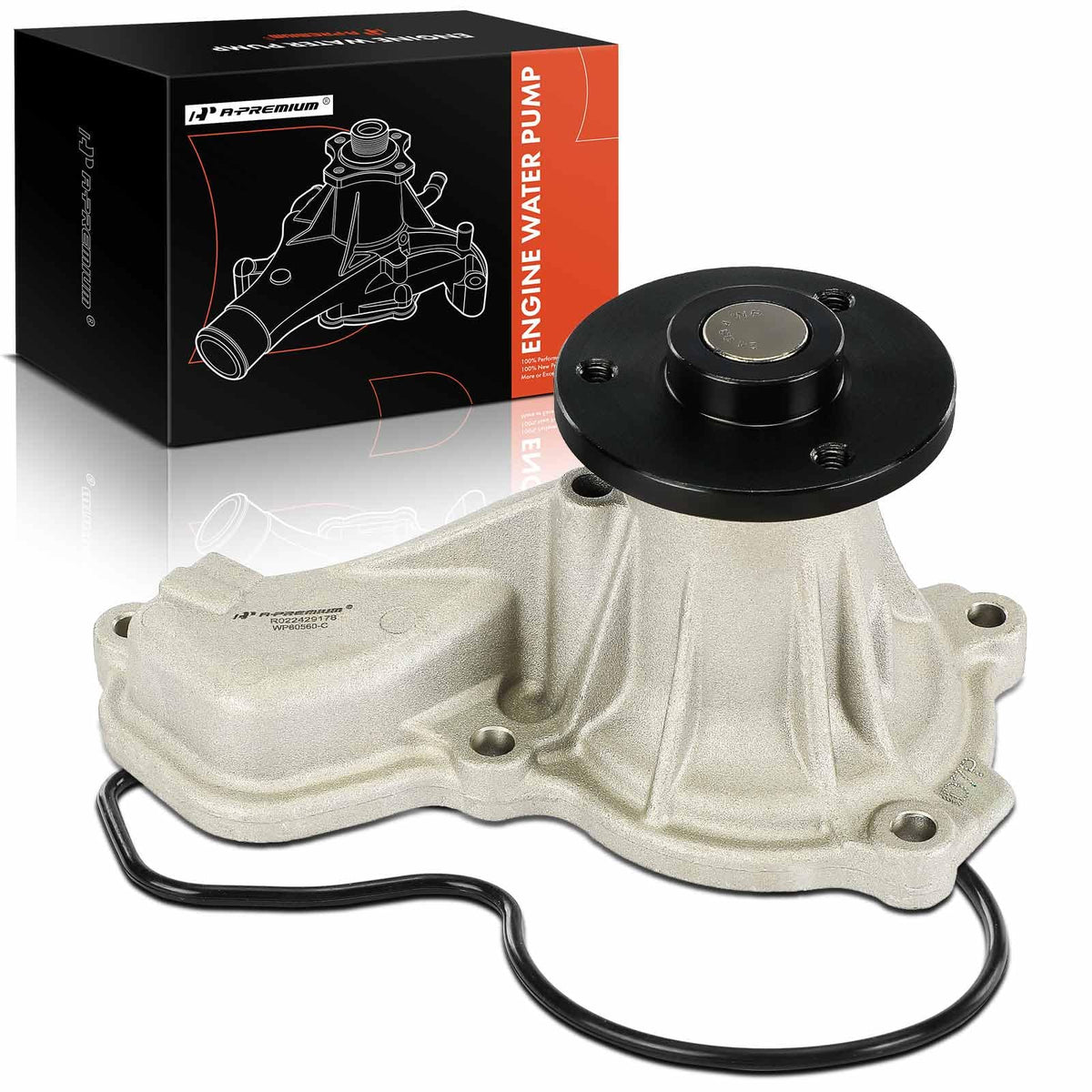 A-Premium Engine Water Pump W/Seal [SOHC, 4Cyl 1.8L] Compatible with Honda Civic 2006 2007 2008 2009 2010 2011, [Reverse, 7-Impeller Vane], Replace for# 06192R1A305, 06193RNA305, 06194RNA305
