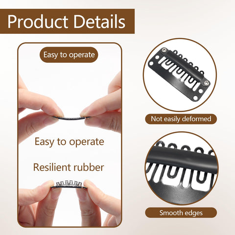 80pcs Hair Clips for Extensions, U-Shape Wig Clips to Secure Wig No Sew, Hair Extension Snap Clips for Girl Women (Brown)