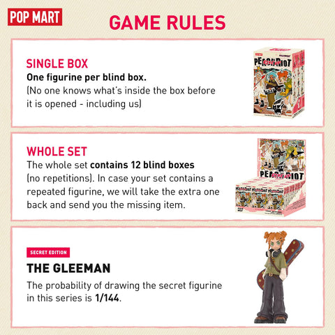 POP MART Peach Riot Rise Up Series Figures, Peach Riot Blind Box Figures, Random Design Action Figures Collectible Toys Home Decorations, Holiday Birthday Gifts for boys and girls, Single Box