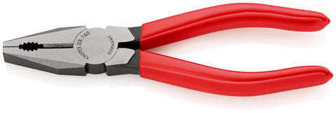 Knipex Combination Pliers black atramentized, plastic coated 160 mm 03 01 160 EAN
