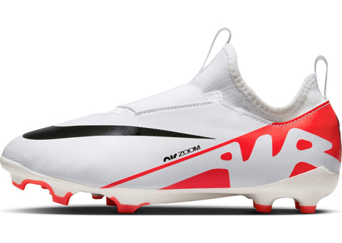 Nike Jr. Mercurial Vapor 15 Academy Little/Big Kids' Multi-Ground Low-Top Soccer Cleats (DJ5617-600, Bright Crimson/Black/White) Size 5.5