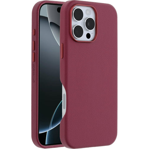 OtterBox Symmetry Series Cactus Leather MagSafe Case for iPhone 16 Pro Max, Shockproof, Drop proof, Protective Thin Case, 3x Tested to Military Standard, Red