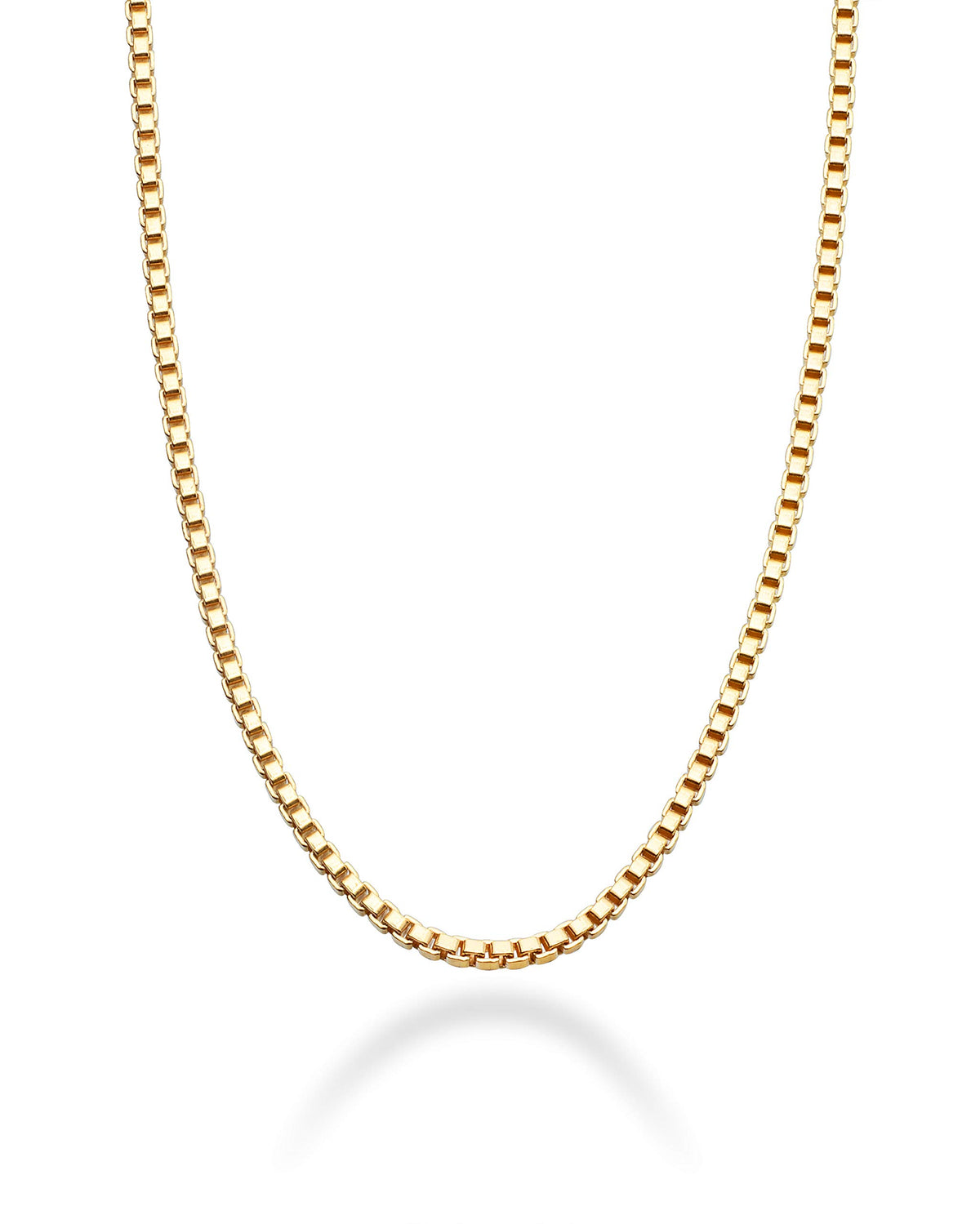 Miabella Solid 18K Gold Over 925 Sterling Silver Italian 1mm Box Chain Necklace for Women, Made in Italy (Length 26 Inches)