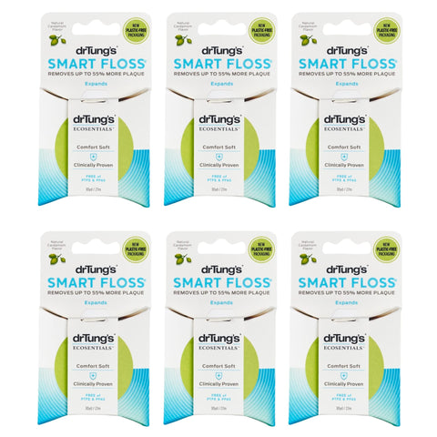 Dr. Tung's Smart Floss, 30 yds, Natural Cardamom Flavor 1 ea Colors May Vary (Pack of 6)