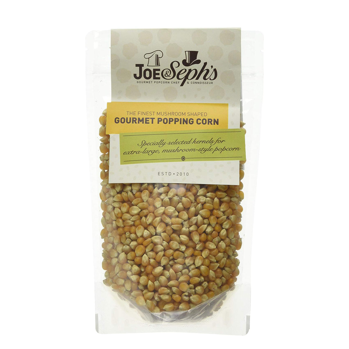 Joe & Sephs Popping Corn Kernels (1x400g) | XX-Large Bag, Micro Corn, Popping corn for a popcorn maker, movie night snack, unflavoured kernels, healthy snacks, DIY, use with our own Popcorn Maker