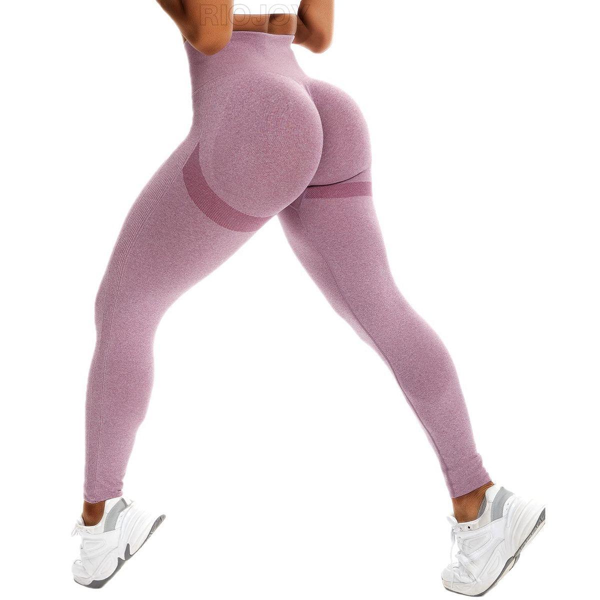 RIOJOY Scrunch Seamless Leggings Smile Contour Women High Waist Ruched Butt Lifting Gym Sports Leggings, #1 Grape, XS