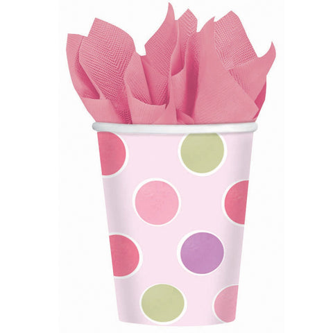 Amscan Pretty Little Princess Baby Shower Party Supply Paper Cups, 9 oz, Pink/Green/Purple
