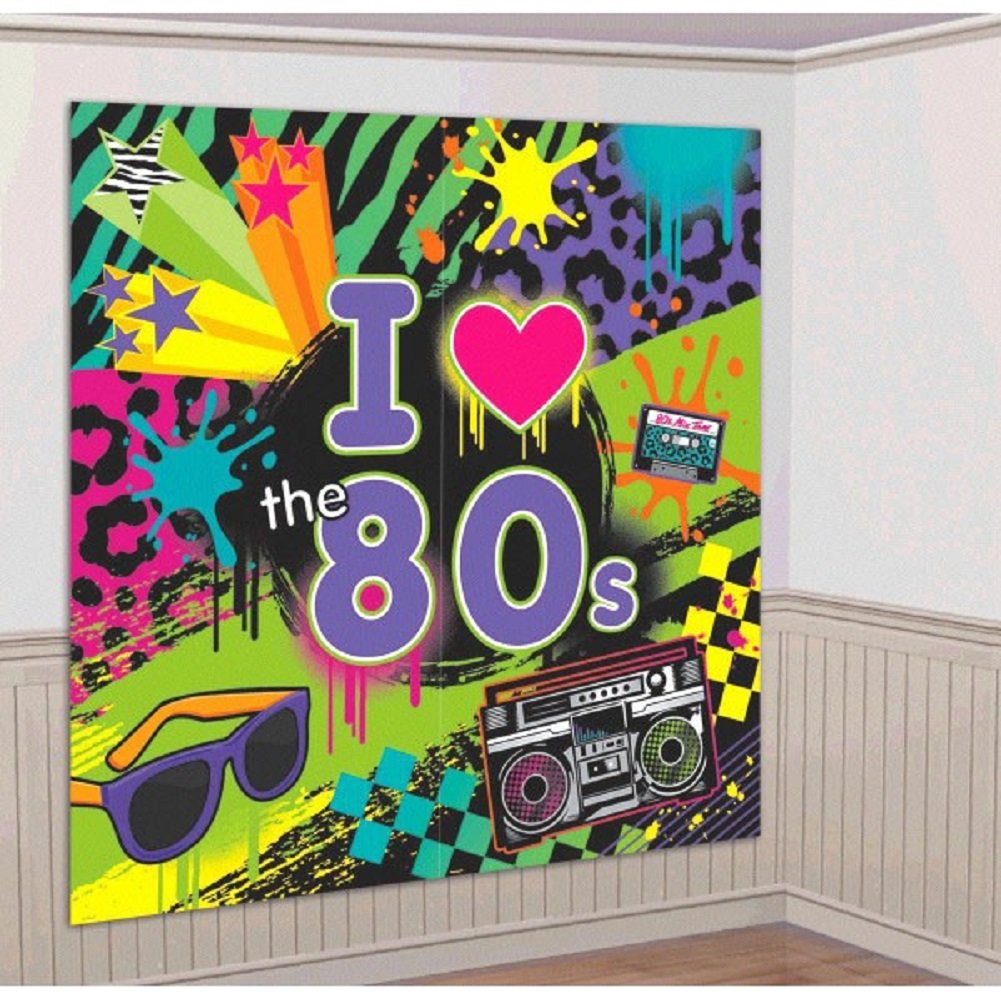 amscan 80's Party Scene Setters Wall Decorating Kit, 65" x 32 1/2"
