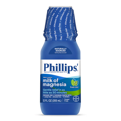 Phillips' Milk of Magnesia, Fresh Mint 12 Fl Oz, Pack of 4