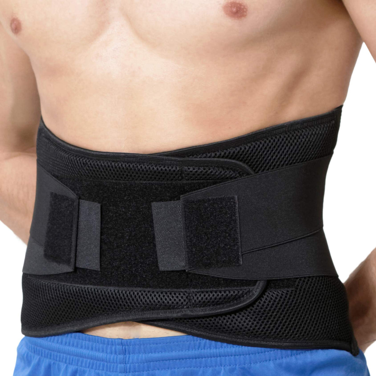 Neotech Care Adjustable Compression Back Brace Lumbar Support Belt (Black, Size L)