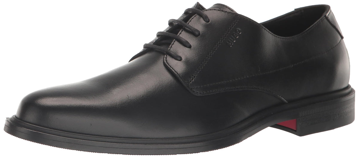HUGO Kerr Shiny Leather Derby Dress Shoe Black Oil