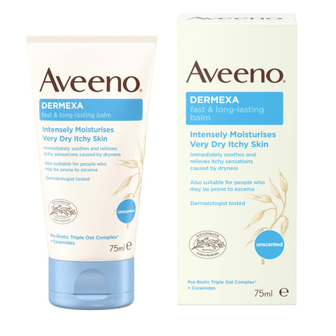 AVEENOÂ® Dermexa Fast & Long-Lasting Balm | Intensely Moisturises Very Dry Itchy Skin | 75ml