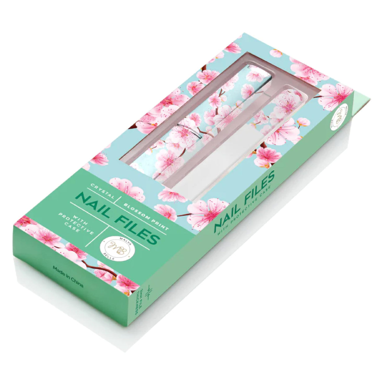 Best Crystal Glass Nail File for Women - Nail File & Travel Case - Nail File Set for Women - Heavy Duty Nail File for Natural Nails, Gel - Professional Nail Shaper - Blossom 3mm