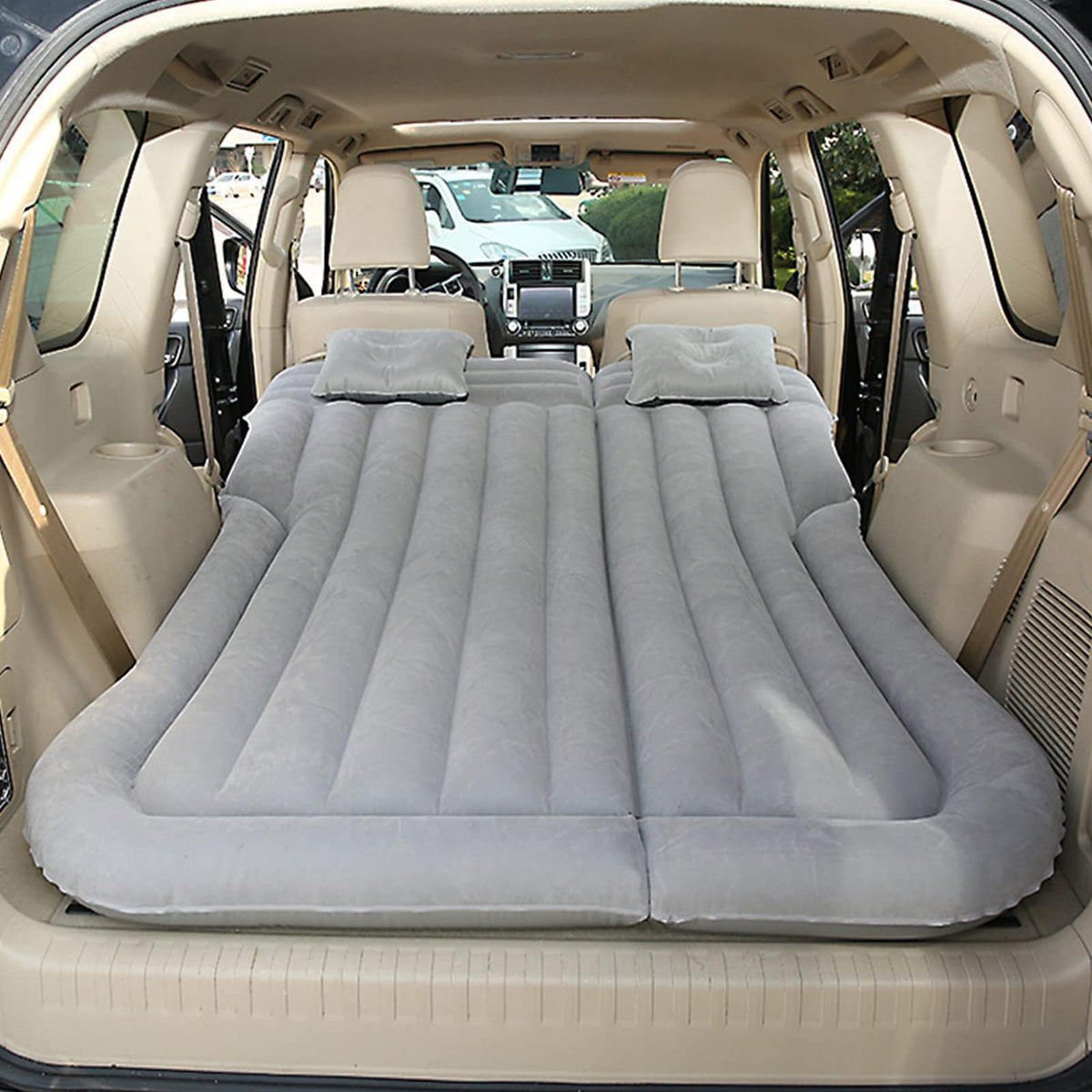songml Car Air Beds for Mitsubishi Pajero Sport 2011-2023, Flocked Inflatable Mattress Rear Portable Trunk Air Mattress Cushion Camping Travel Sleeping Outdoor Accessories