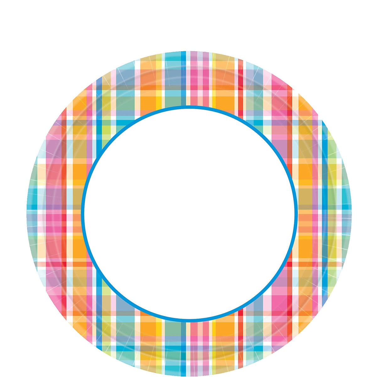 AmscanBright Border Party Plates, 8.5", 40 Ct.