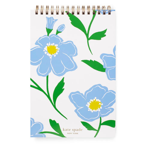 kate spade new york Small College Ruled Notebook, Top Spiral Notebook with 112 Pages, 8.5" x 5.5" Writing Pad, Sunshine Floral