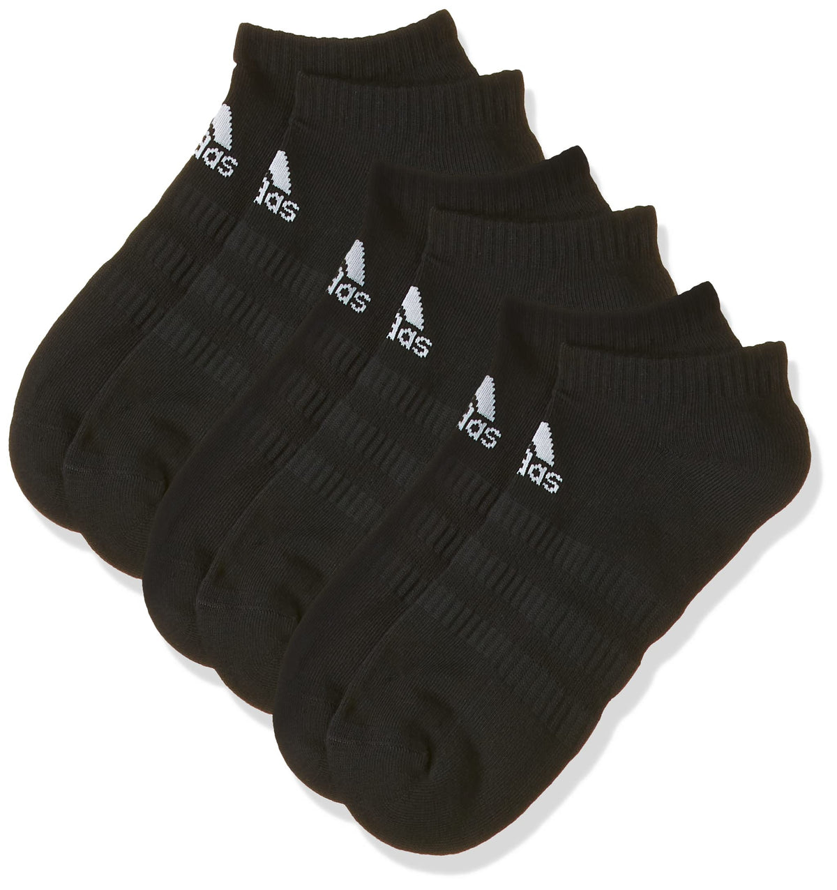 adidas Mens Socks Cush Low 3Pp, Black/Black/Black, DZ9385, S EU