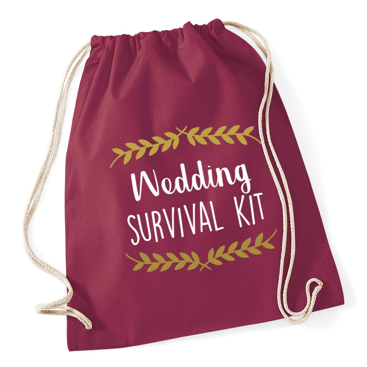 Hippowarehouse Wedding survival kit wreath Drawstring Cotton School Gym Kid Bag Sack 37cm x 46cm, 12 litres