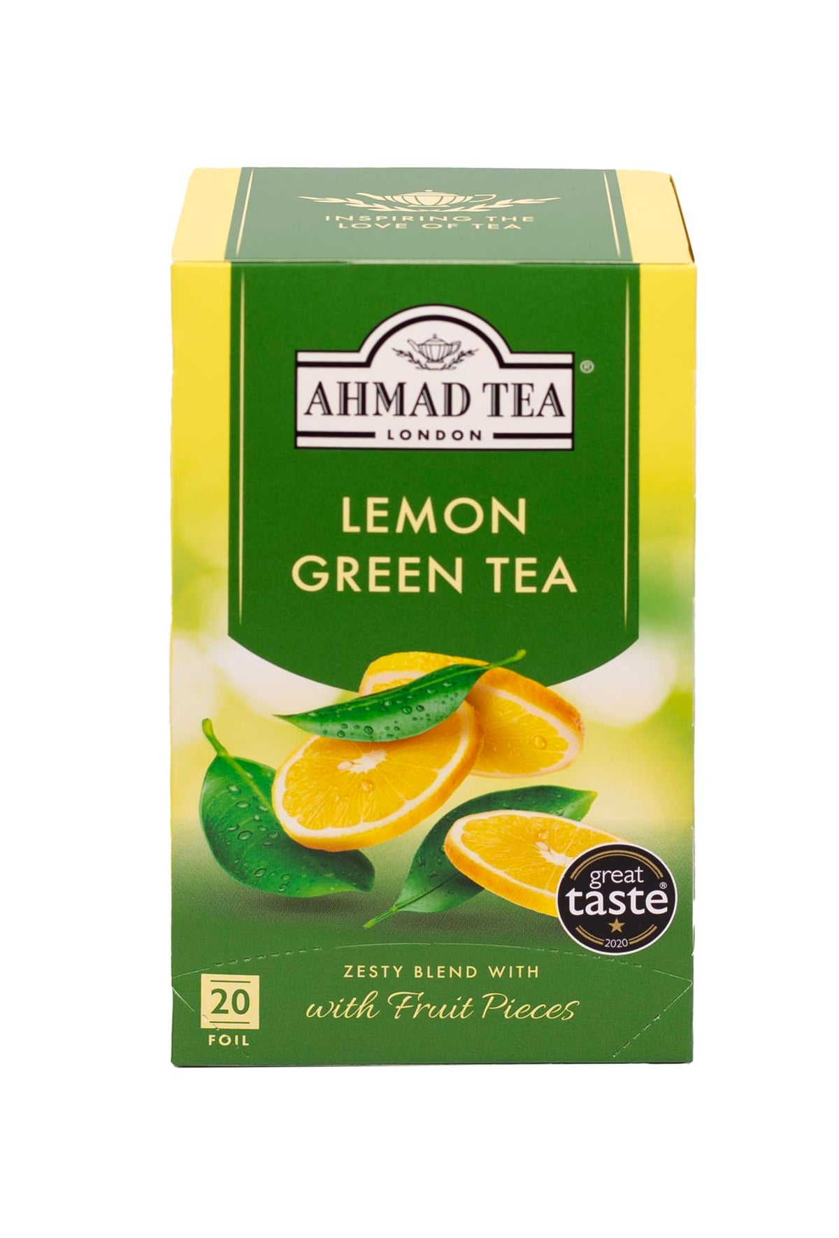 Ahmad Tea Green Tea | Lemon Green Tea | 20 Teabag Sachets | 1 Packs