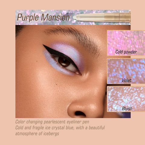 HOSAILY 2 Pcs Chameleon Cream Eyeshadow, Metallic Color Shift Eye Brightener Stick Waterproof and Long Lasting Smooth Glitter Cream Eyeshadow Stick, Shimmer Eyeliner Pencil Crayon Brightener Makeup