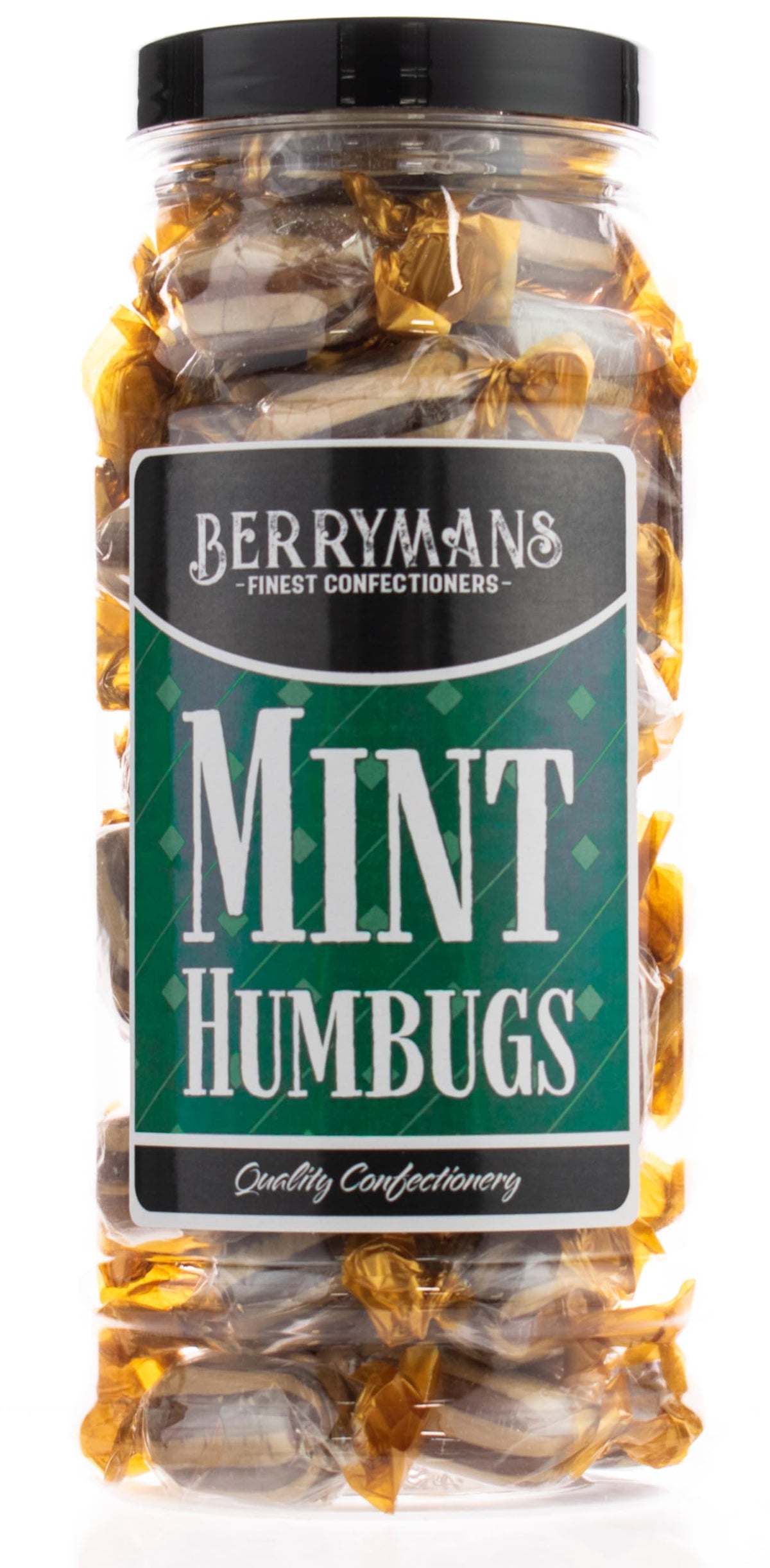 Original Mint Humbugs Retro Sweets Gift Jar by Berrymans Sweet Shop - Classic Sweets, Traditional Taste.