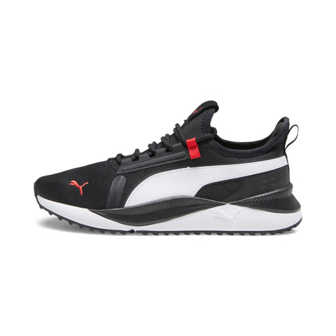 PUMA Mens Pacer Future Sneaker, PUMA Mens Black-PUMA Mens White-For All Time Red, 11.5