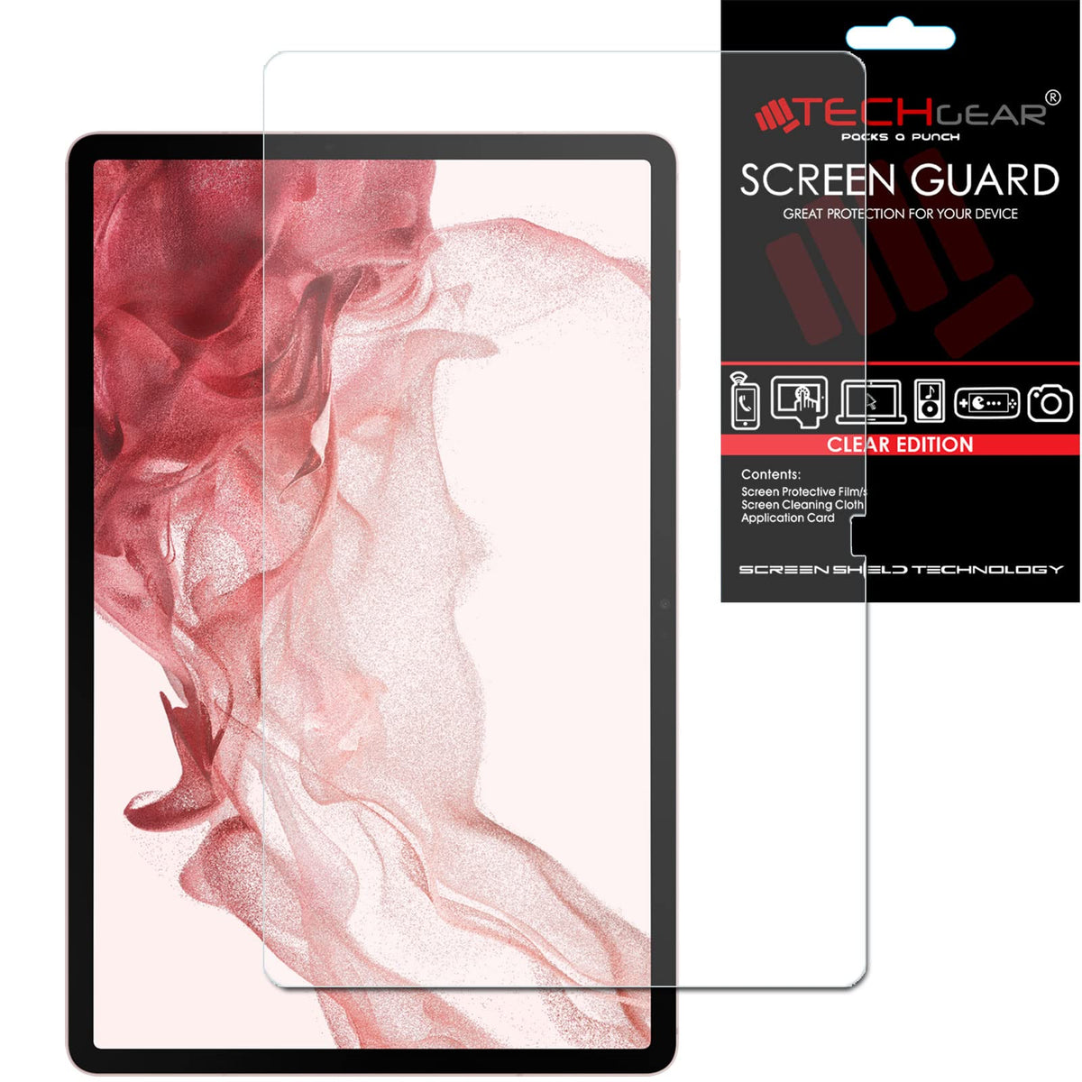TECHGEAR Galaxy Tab S9 Plus & S10 Plus 12.4" Screen Protectors (SM-X810 / SM-X816 / SM-X820 / SM-X826) Ultra CLEAR Screen Protector Guard Cover Designed for Samsung Galaxy Tab S9+ & S10+