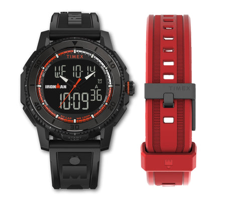 Timex Men's Adrenaline 46mm Watch - Black-Red Strap Digital Dial Black Case