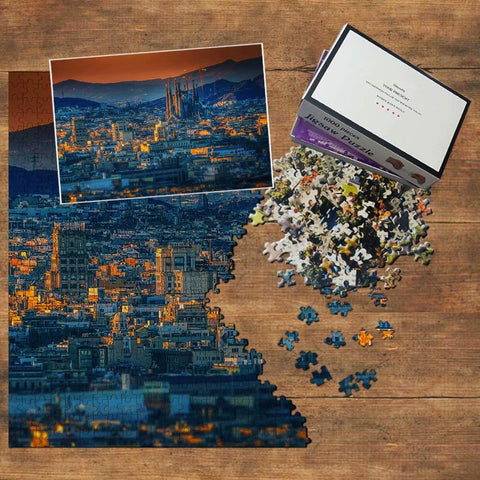 Spain Basilica of Sagrada Familia Barcelona Jigsaw Puzzle 1000 Piece Travel Souvenir Wooden