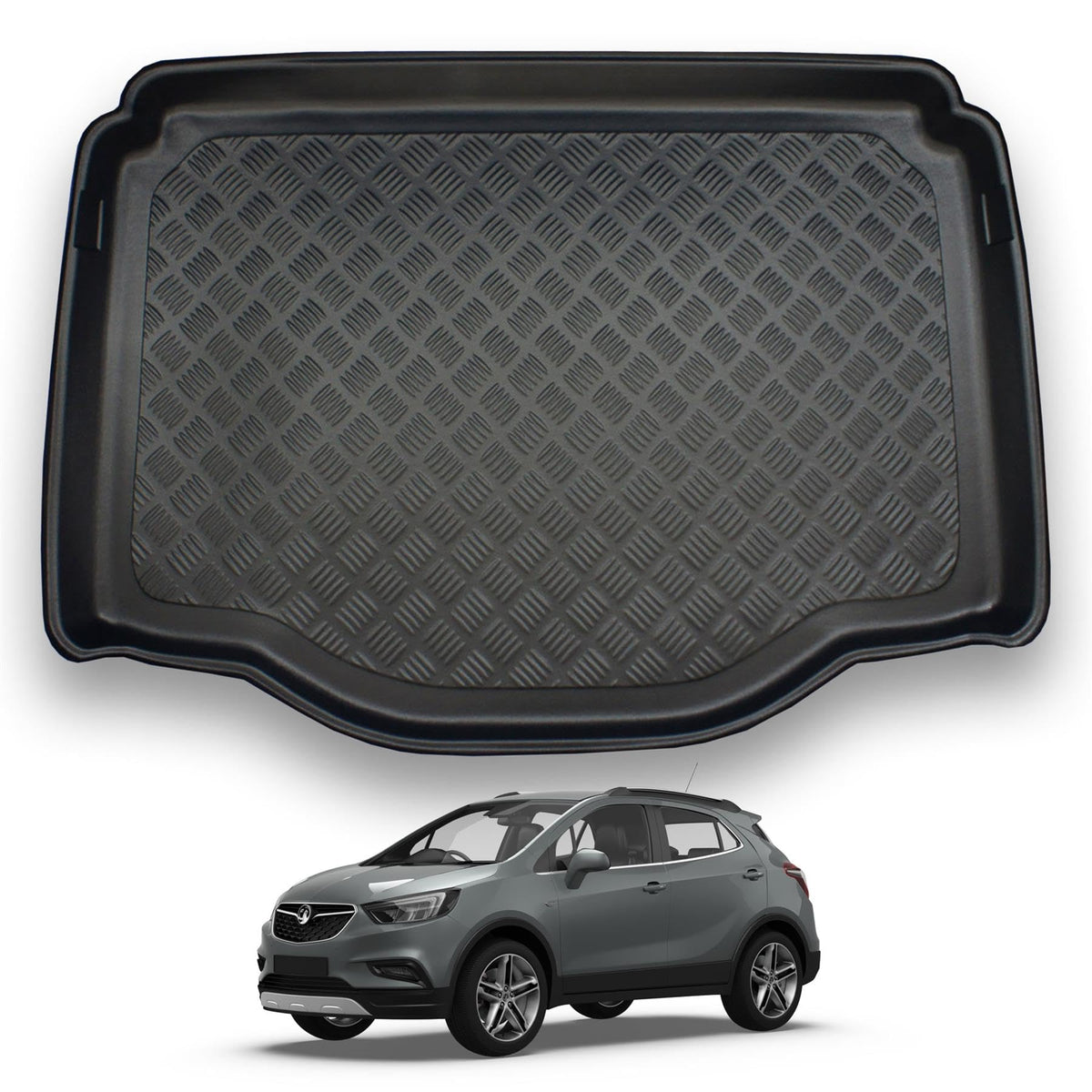 Nomad Boot Liner Compatible with Vauxhall Mokka 2012-2019 Recyclable Plastic (PE) Tailored Fit Car Floor Mat Protector Guard Tray Black Custom Fitted Accessory Dog Friendly Waterproof Raised Edges