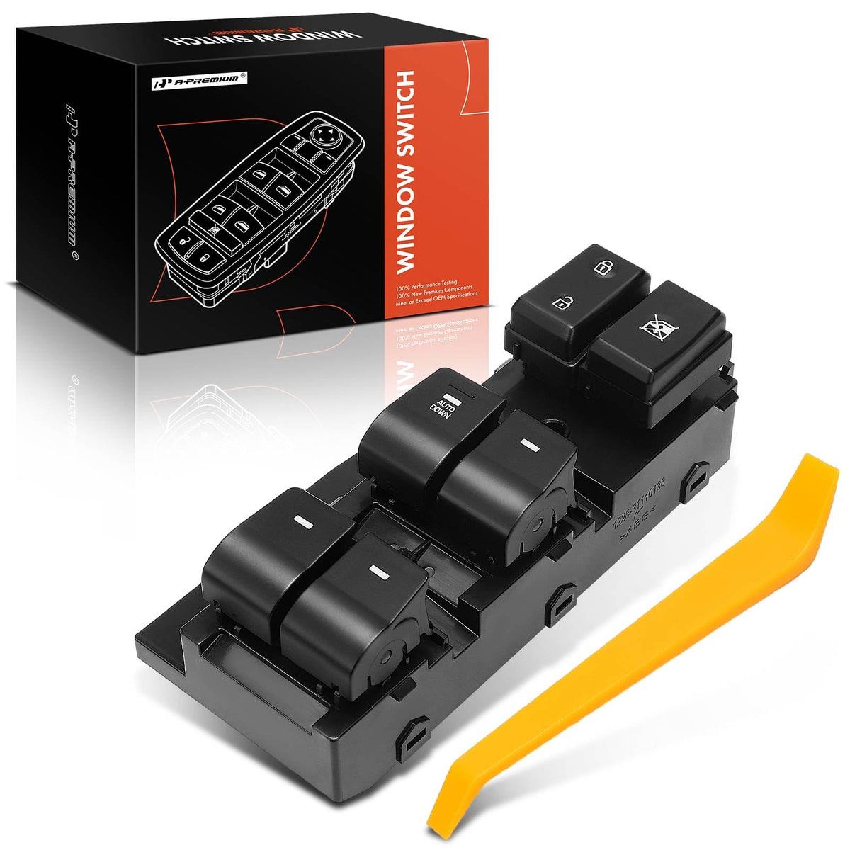 A-Premium - Front Left Driver Side - Master Power Window Switch - Compatible with Hyundai Elantra 2015 2016 2017 2018 2019 2020 2021 2022 - w/o Memory - Replace# 93570-F2100-4X
